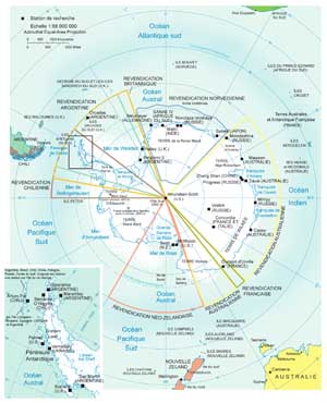 carte antarctique
