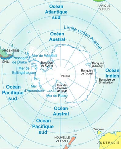 carte océan Austral carte océan Austral